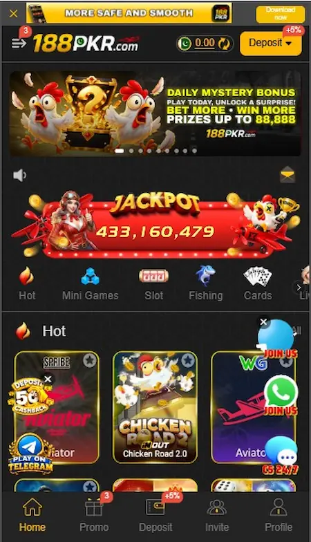 188PKR Game HomeScreen Page Image
