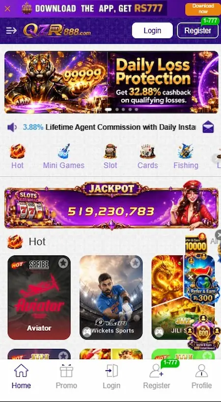 QZR888 Game HomeScreen Image