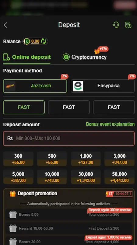 Y222 Game Deposit Page Image