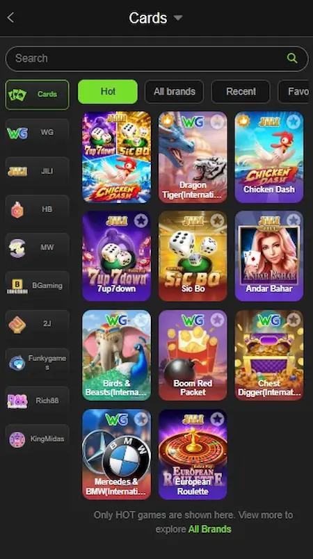 999XA Game. Games Categories Page Image