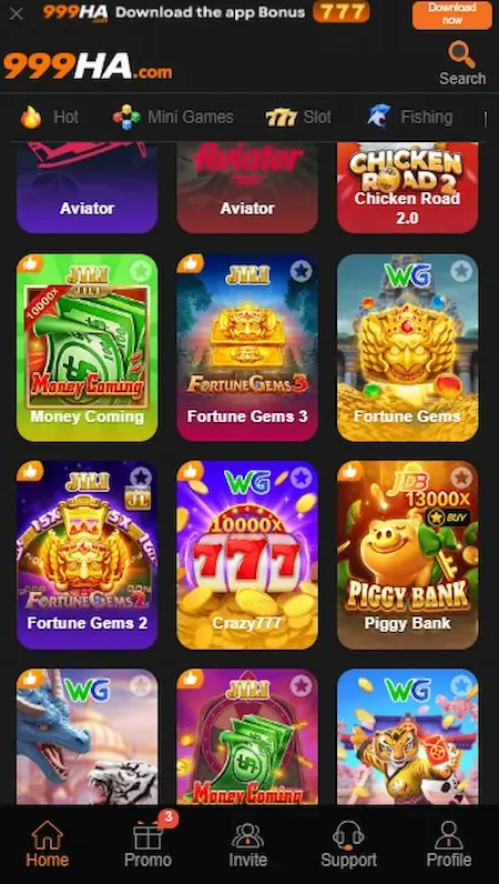 999HA Game. Games Categories Page