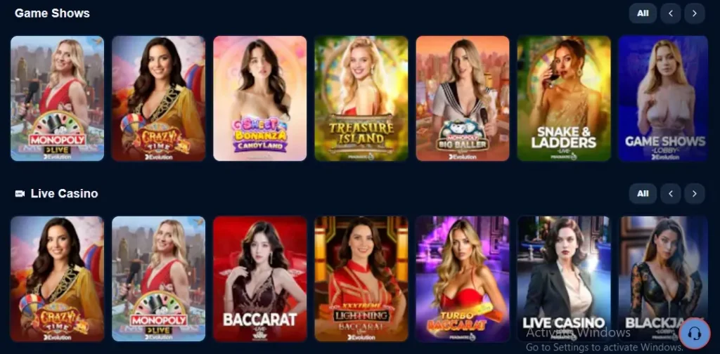 JAZBABET Game. Games Categories Page Image
