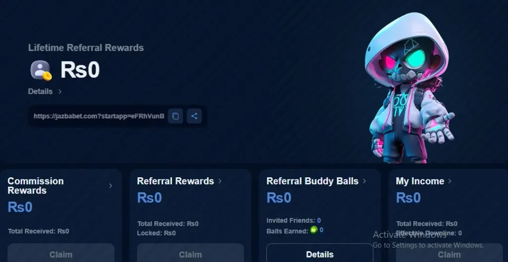 JAZBABET Game Invite Page Image